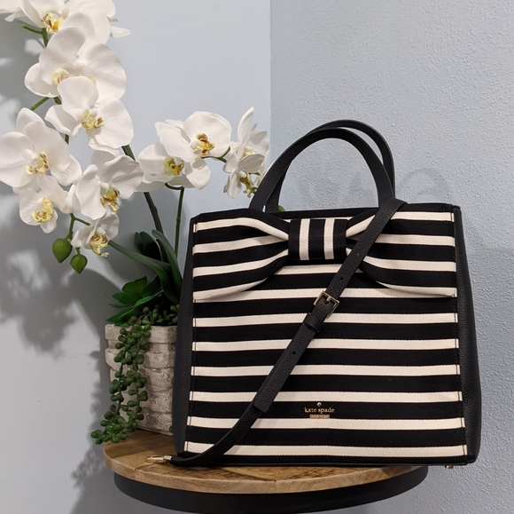 Kate Spade Brigette olive drive stripe satchel - Picture 2 of 11